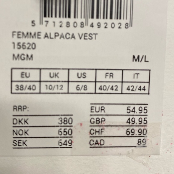 NWT MACH Copenhagen Femme Alpaca Vest Grey Turtleneck Alpaca Wool Blend Size M/L - Picture 11 of 13